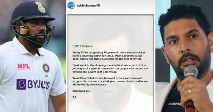 rohit sharma 15 years in cricket